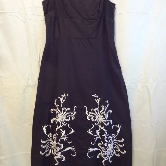LOFT | Dresses | Ann Taylor Loft Black Embroidered Dress Size 2 | Poshmark